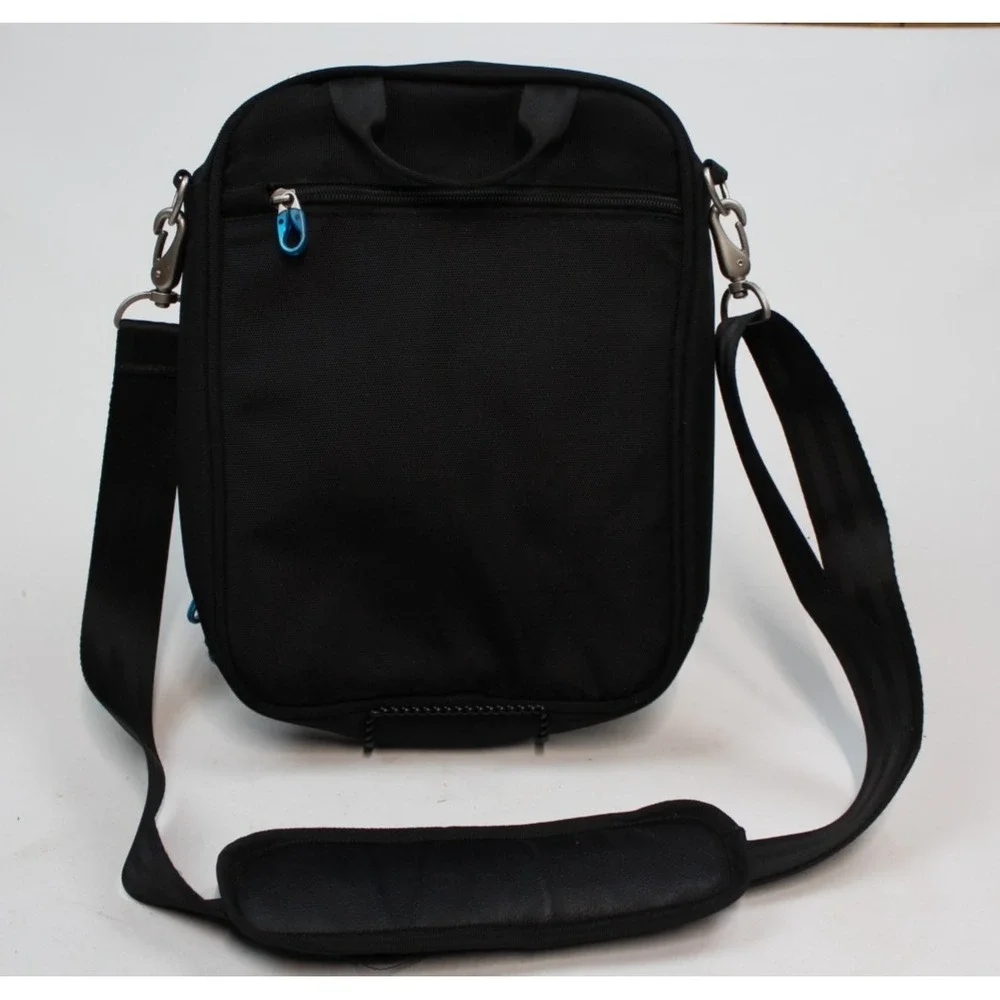 SOL Computer Table Messenger Bag Carry Case Padded Black Nylon Zipper 12 In Tech